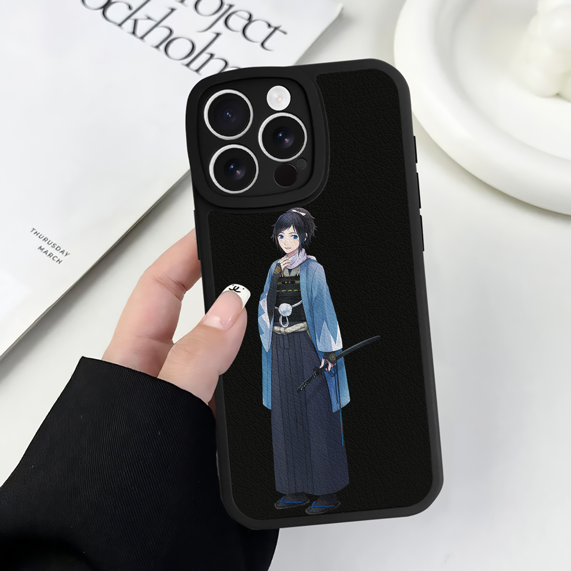 （画像用） 刀剣乱舞 Touken Ranbu 【iPhone 16シリーズ対応】シリコンスマホケース（レザー調） 材質：シリコン